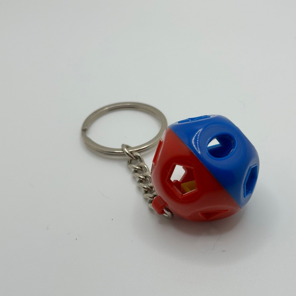 Tupperware Mini Shape-O Toy Keychain Red Blue Classic Geometric Ball Charm